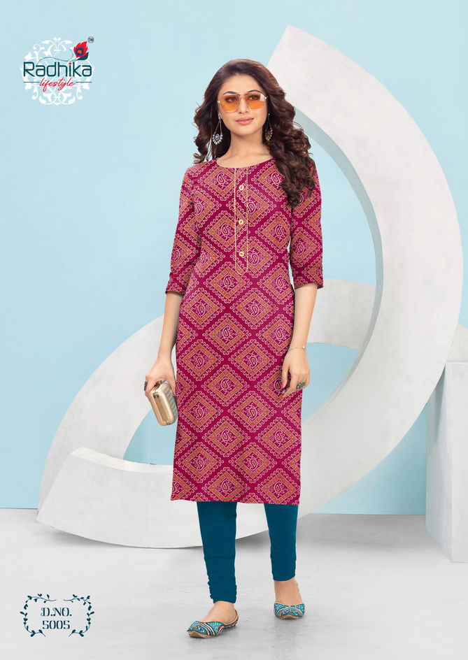 Traditional Vol 5 By Radhika Cotton Kurtis Catalog